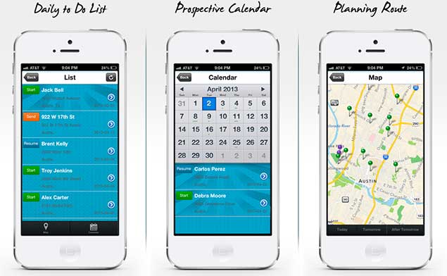 Mobile Map Calendar List